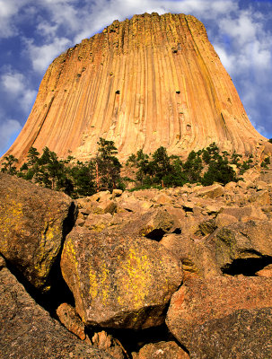 Columnar jointing in a volcanic neck, Devils Tower National Monument, WY