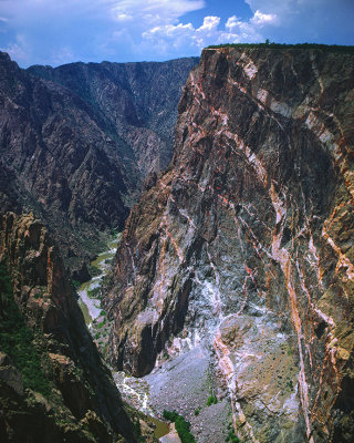 Dikes cutting metamorphic rocks, Black Canyon of the Gunnison River National Monument, CO