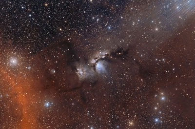 M78 Reflection Nebula in Orion with a Portion of Barnard's Loop