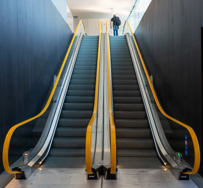 The Escalator down from the Third Floor to the Second