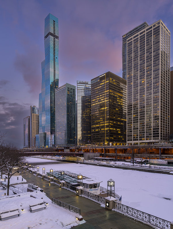 Early Winter Evening by the Chicago River