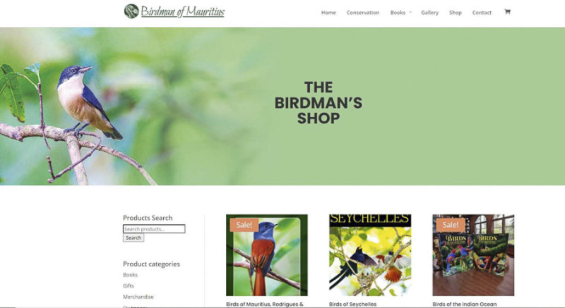 The Birdman ( https://birdmanofmauritius.com/shop/ ).  This picture is being used: 