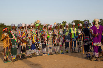 Dancing Bororo men at the Gerewol festival