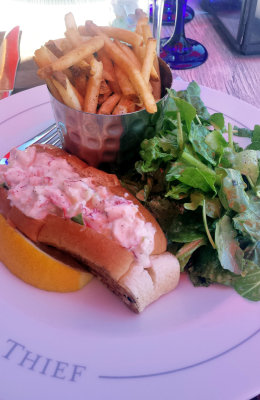 Lobster roll at the Bicycle Thief