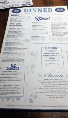Menu at Two Doors Down