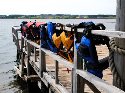 Dock with lifejackets
