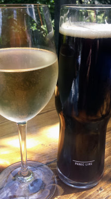 At Le Caveau restaurant - Panic Line beer glass