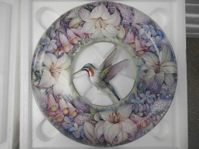 Lure of the Lily Hummingbird Plate