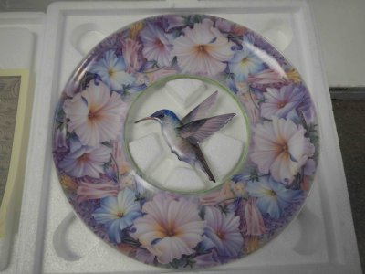 Blooming Beauty Hummingbird Plate