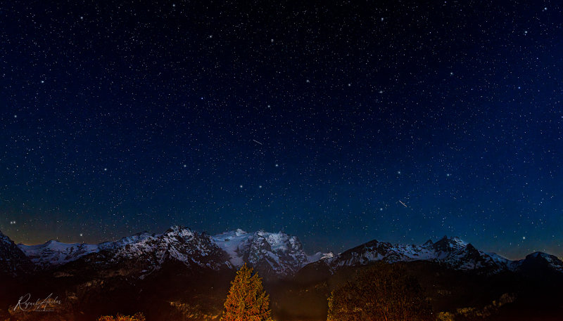 Starry night in the Bernese Alps.