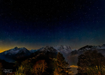 Starry night in the southern Swiss Alps