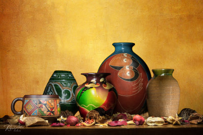 Jugs, vase, and cup