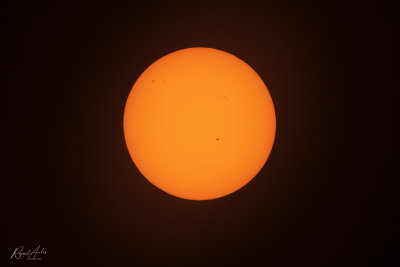The sun, showing its spots.