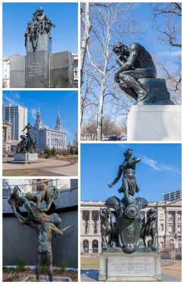 Philadelphia Sculptures on the Ben Franklin Parkway