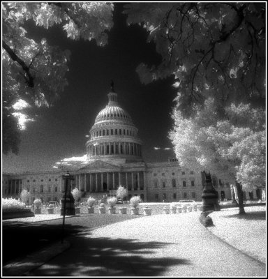 Eastern facade of the Capitol in Infrared