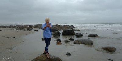  Paulette in TAI CHI  pose on overcast  morning.