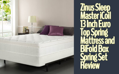 Zinus Sleep Master iCoil 13 Inch Euro Top Spring Mattress and BiFold Box Spring Set