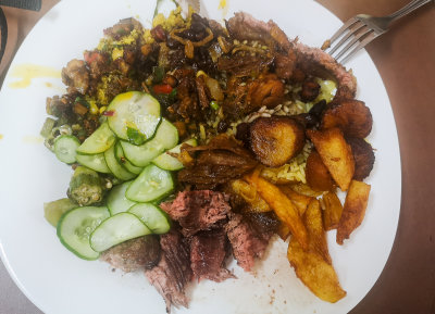 Typical Brazilian buffet lunch