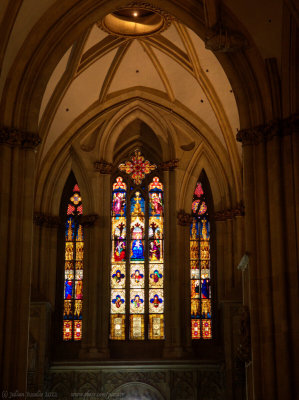 Stained glass and altar