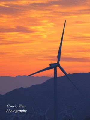 Windmill sunrise in Palm Springs