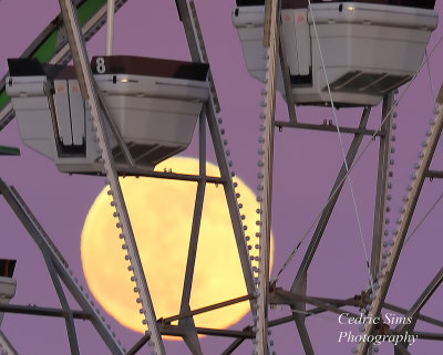   Old Sacramento Ferris Wheel and Full Moon