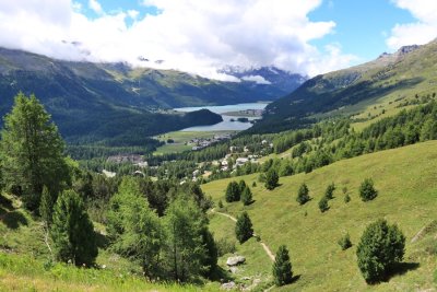 Hiking towards Lake Silvaplana