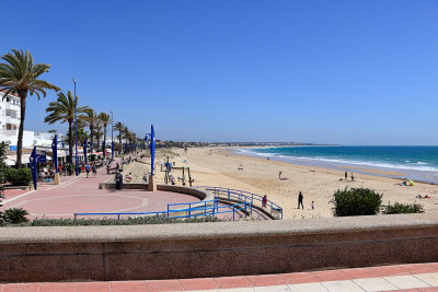 First view of Barrosa Beach, Chiclana, Spain - 15April19