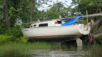 ABANDONED SAIL BOAT