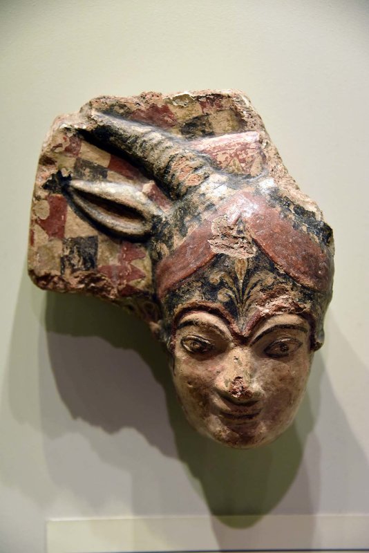 Antefix depicting the head of Juno Sospita - 500-475 BCE - Etruria - 4193