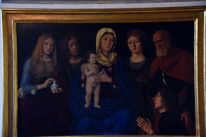 The Virgin & Child, SS. M. Magdalene, John the Evangelist, Joseph & the Donor (15th c.) - Pasqualino Veneto - 4089