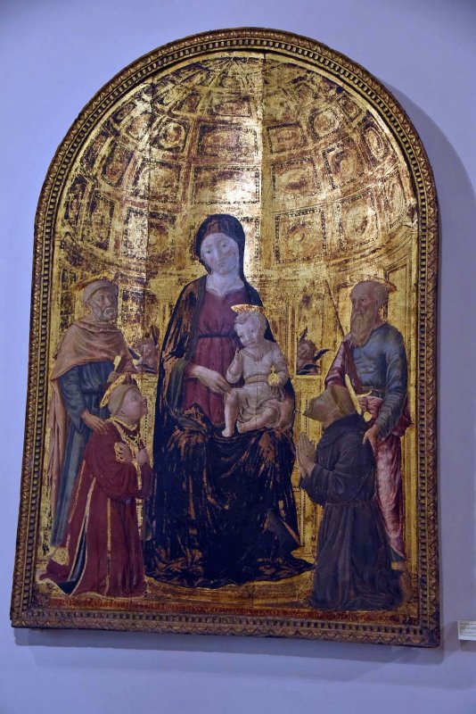 Madonna in trono col Bambino fra i S. Pietro e Lorenzo, Paolo e Francesco e Cherubini (1477-78) - Lorenzo di Pietro - 3448