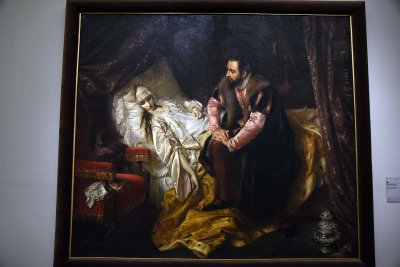 The Death of Barbara Radziwill (1860) - Józef Simmler - 7264