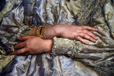 Portrait of the Artist's Wife Teodora in a Wedding Gown (1879), detail - Jan Matejko - 7285
