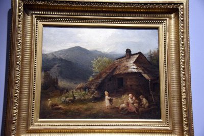 Children in front of a Mountain Cottage (1872) - Aleksander Kotsis - 7287