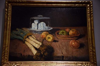 Still Life with Leeks, Cheese and Apple (before 1888) - Carl Schuch - 7589