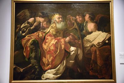 King David Playing the Harp Surrounded by Angel Choir (1628) - Hendrick ter Brugghen - 7739
