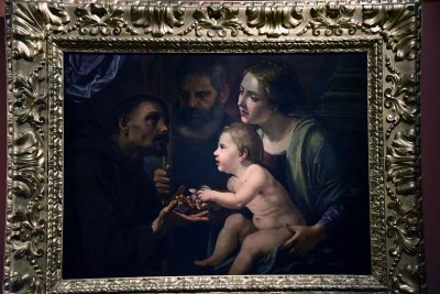 The Holy Family with Saint Francis of Assisi (1610s-1620s) - Angelo Caroselli - 3603