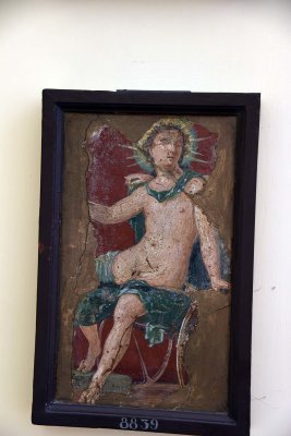 Male sun god seatted in a chariot with a radiate crown and sceptre - Villa di Arianna. Stabiae - 3946