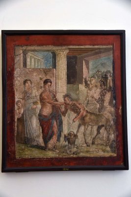 Pirithous with Hippodamia receive hommage from a centaur, guest at their wedding - House of Gavius Rufus - Pompeii - 3969