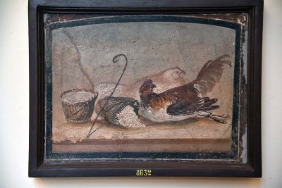 Two chicken with basket of soft cheese - Pompeii - 4212