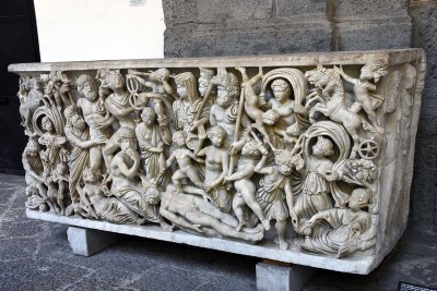 Sarcophagus with the myth of Prometheus and the creation of man - from Pozzuoli, Naples - early 4th c. AD - 4498