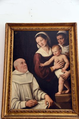 Madonna col Bambino che benedice un certosino (1585) - Fabrizio Santafede (bottega) - 4731