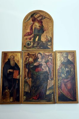 Our Lady of the Grace, St Antonio Abate, St Agostino & St Michael ((first half 16th c.) - Andrea Sabatini da Salerno - 9622