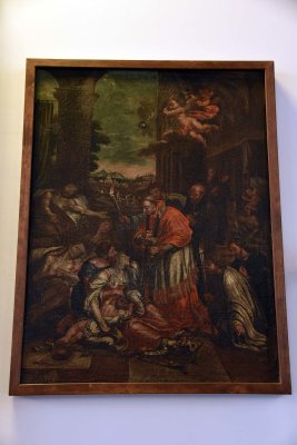 St Charles Borromeo administering the Holy Communion to the Plague-Stricken (7th-18th c.) - Anonymous painter, South Italy -9658