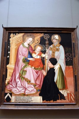 Madonna & Child with Donor, Pietro de' Lardi, present. by St Nicholas  - Master GZ (possibly Michele dai Carri, Ferrara) - 0944