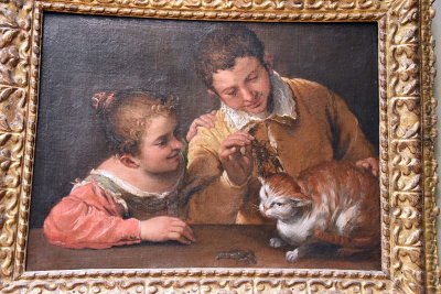 Two Children Teasing a Cat (16th c.) - Annibale Caracci - 1152
