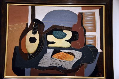 Mandolin, Fruit Bowl, Bottle, and Cake (1924) - Pablo Picasso - 2613