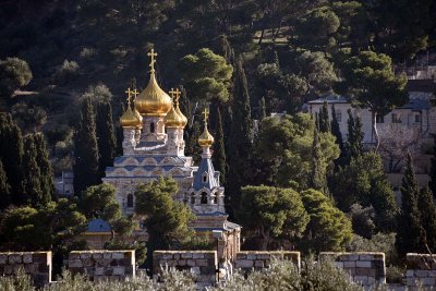 Russian Orthodox Church of Maria Magdalene, seen from Temple Mount  - 3660