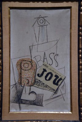 Glass, Bottle of Bass, Newspaper (1914) - Pablo Picasso - 4516