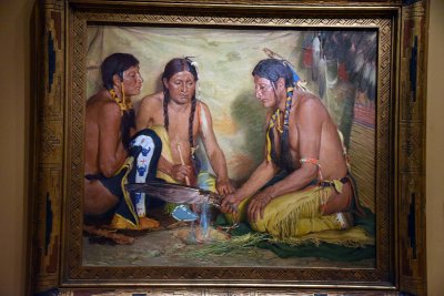Making Sweet Grass Medicine Blackfoot Ceremony (c. 1920) - Joseph Henry Sharp - 5523
